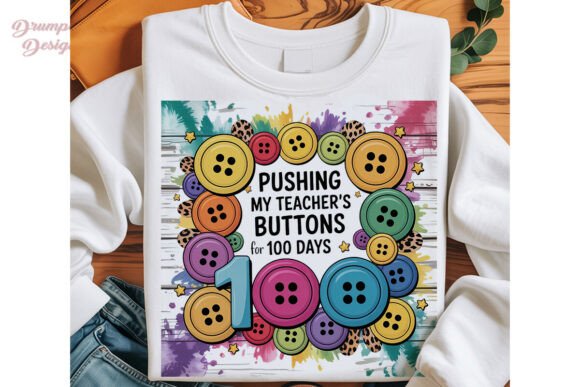100 Days Teacher Buttons PNG Clipart