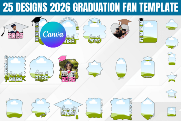 25 Designs 2026 Graduation Fan Template
