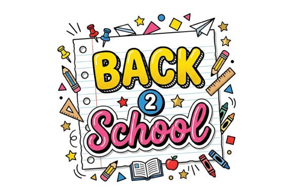Back 2 School Doodle Typography