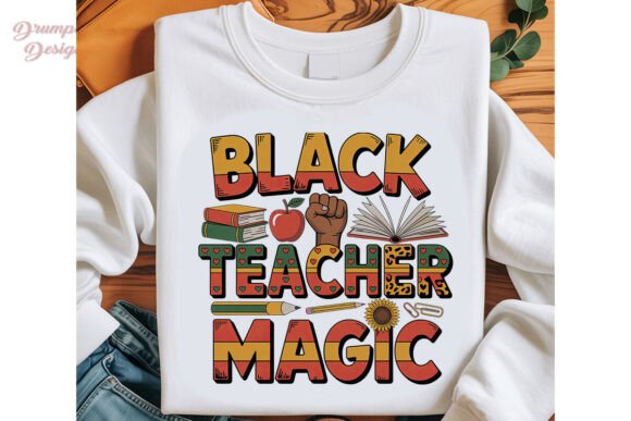 Black Teacher Magic Sublimation Design
