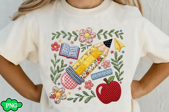 Floral Teacher Pencil PNG: Creative Digital File