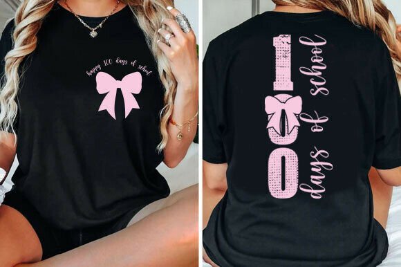 Maximizing Engagement with the 100 Days of School Pink Bow Front Back Design: A Guide for Digital Crafters and Educators