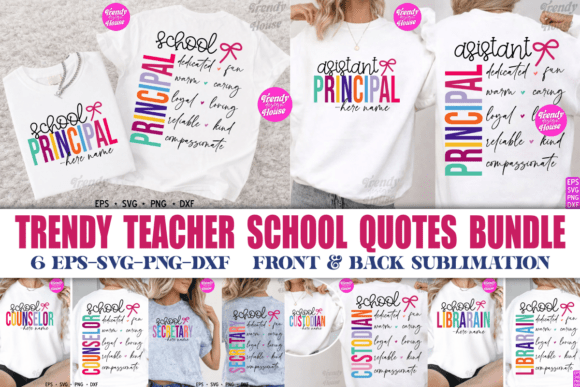 School Occupation Front Back PNG Bundle